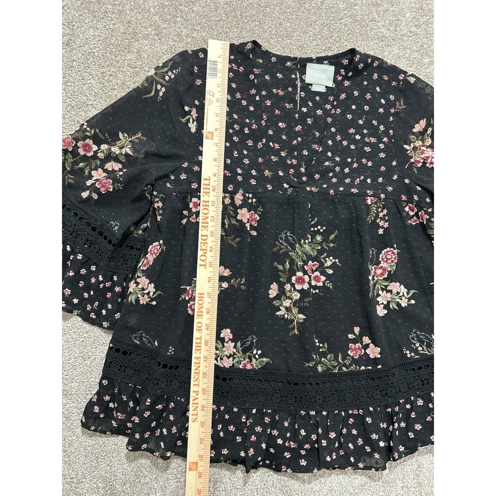 Anthropologie Maeve Women's‎ M Steffy Bell-Sleeve Blouse Boho - Picture 4 of 10